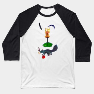 Crazy Squirrel birdhouse funny weird geek art meme Baseball T-Shirt